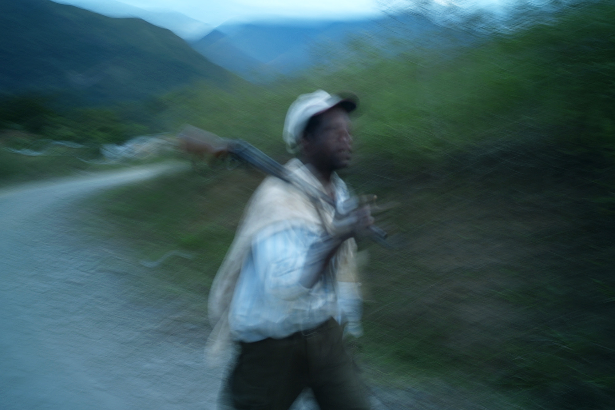 May 26, 2009 - Tocana, Bolivia - An Afro-Bolivian hunter returns home at dusk.